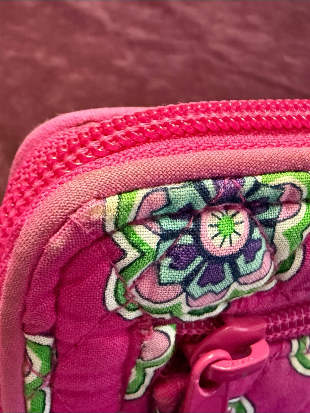 Vera Bradley Quilted Turn-Lock Wallet in Pink Swirl Flowers - Picture 10 of 10